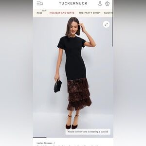 Tuckernuck Hyacinth House Black & Bronze Metallic Fringe Francis Dress